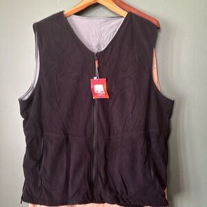 New Sz XL black fleece vneck Smart heated vest for business casual men or women